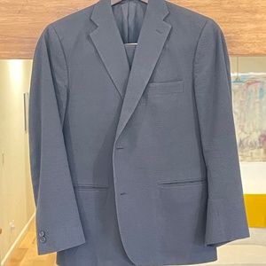 Club Monaco Black Seersucker Suit, Size 40s